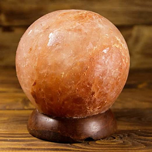 ONEarth Himalayan Salt Lamp- Globe Shape Natural Himalayan Rock Salt Lamp with Extra Bulb and Wooden Base health & wellness ONEARTH 