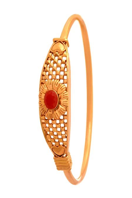 JFL - Traditional Ethnic One Gram Gold Plated Designer Bangle, Kada for Women & Girls (Red) Bangles JFL 