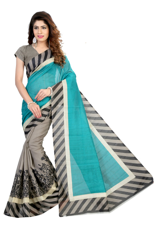SVB Multicolour Bhagalpuri Silk Saree With Blouse Piece SAREE SVB Sarees 