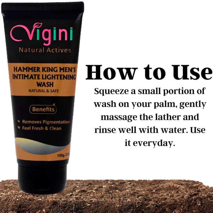 Vigini Hammer King Intimate Lightening Whitening Brightening Deodrant Gel Wash Men 100g health & wellness Global Medicare Inc 