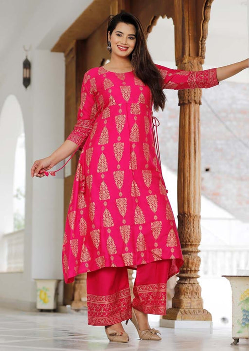 Rayon Material Woman Kurta And Pant Set in Pink Colour Apparel & Accessories MASTER SYNTHETIC MILLS 