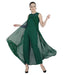 Bahrupiya Clothing Women's Fusion Layered Jumpsuit Cum Maxi Dress/Sleeveless Dress for Woman Jumpsuits & Rompers Bahrupiya Clothing XS Dark Green 