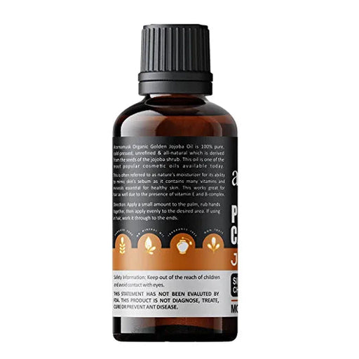 AromaMusk Organic Golden Jojoba Oil - Moisturizing - Pure Carrier Oil, 30ml (Cold Pressed, Therapeutic Grade, Natural, Pure & Undiluted) Aroma Musk 