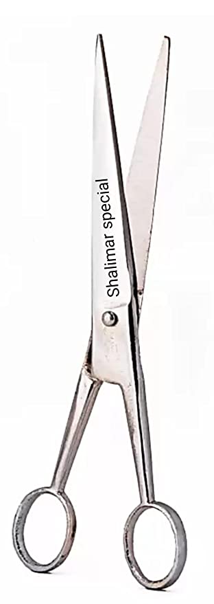 Shalimar Brand Barber Scissors, Pure File (Reti) Professional Salon Barber Hair Cutting Hairdressing Tool Scissors Nose Hair Cutting Men Women Beard Trimming 7 Inches (Silver) Handcrafted in India scissors Shalimar 
