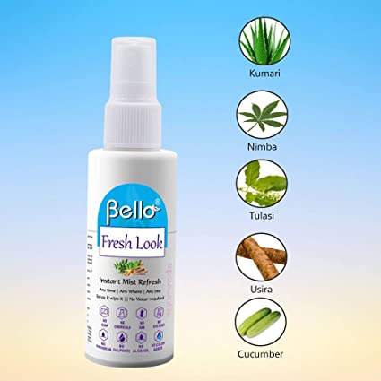 BELLO Fresh Look Cleanser - Instant Face Refresh Spray, 60 ML Pack of 3 Personal Care Bello Herbals 