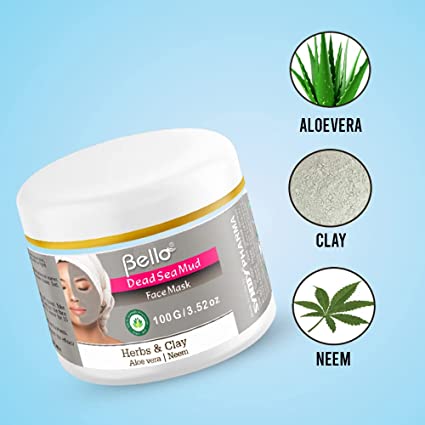 Bello Dead Sea Mud Face Mask 100 G | Clay & Herbs Personal Care Bello Herbals 