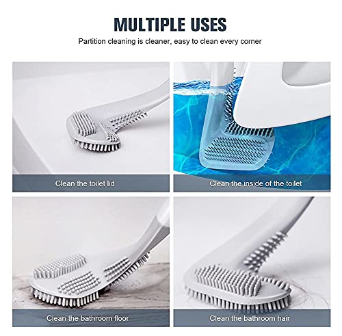 Bathroom Cleaning,Wall Cleaning Brush with Long Handle Silicone Toilet Brush Deep Cleaning for Quick and Easy Cleaning of Home, Kitchen,Bathroom,Tiles,Sink,Toilet,wash Basin etc Home & Garden Metroz Enterprises 
