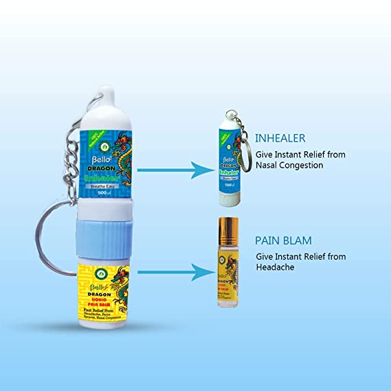 BELLO Dragon Liquid Pain Balm cum Inhaler (2 in 1) for Instant Pain Relief Inhaler - Pack of 3 Personal Care Bello Herbals 