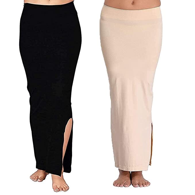 BUYONN Microfiber Saree Shapewear Petticoat for Women, Cotton Blended Shape Wear for Saree (Black,Beige) Saree Shapewear Buyonn 