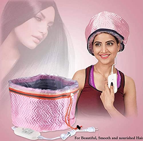 spa machine for hair for parlour Women Hair Steamer Cap Dryers Thermal Treatment with Beauty Steamer Nourishing Heating Cap For Hair, Spa Cap Steamer For Women Assorted Designe (Pack1) Metroz Enterprises 