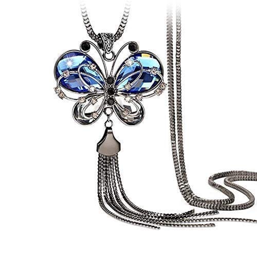 Butterfly Pendant with Blue Stones Pendants University Trendz 