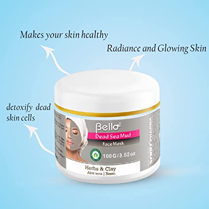 Bello Dead Sea Mud Face Mask 100 G | Clay & Herbs Personal Care Bello Herbals 