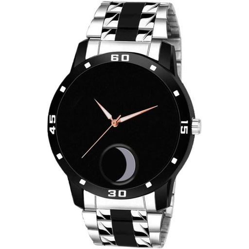 HRV Black Plain Dial New look SS Silver Men Watch watches Eglobe India 