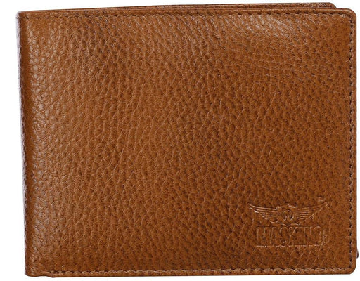 Genuine Leather Inside Button Wallet Tan MASKINO ENTERPRISES 