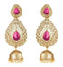 JFL - Jewellery for Less Gold Tone Polki Stone Drop Jhumka Earrings for Women and Girls JFL 