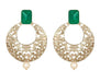 JFL - Jewellery for Less Gold Plated Stone and Pearl Studded Dangler Earrings for Women and Girls JFL 