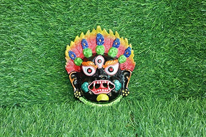 Salvus APP SOLUTIONS Wall Hanging Metal Mahakal Face Mask Nazar Battu for Home, Office & Shops(Black_5x4.5 Inch) Home Decors Salvus App Solutions 