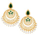 JFL - Jewellery for Less Fashion Ethnic Gold Plated Pearl and Crystal Stone Studded Chandbali Earrings for Women and Girls JFL 