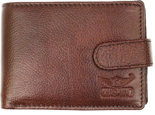 Upper Button Genuine Leather Wallet Brown MASKINO ENTERPRISES 