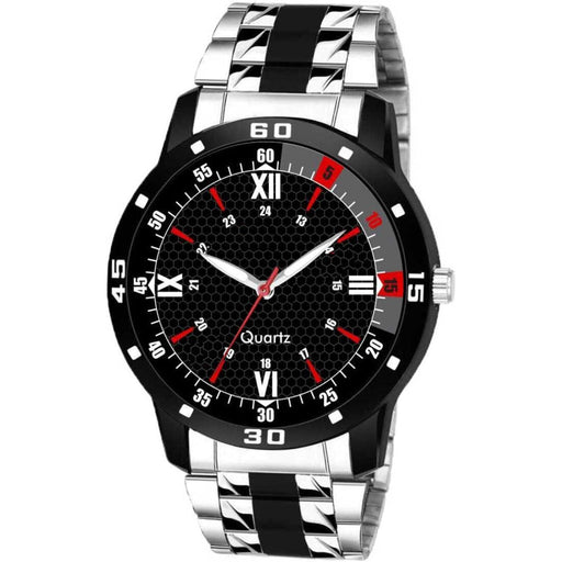 HRV Black, Red Dial New look SS Silver Men Watch watches Eglobe India 