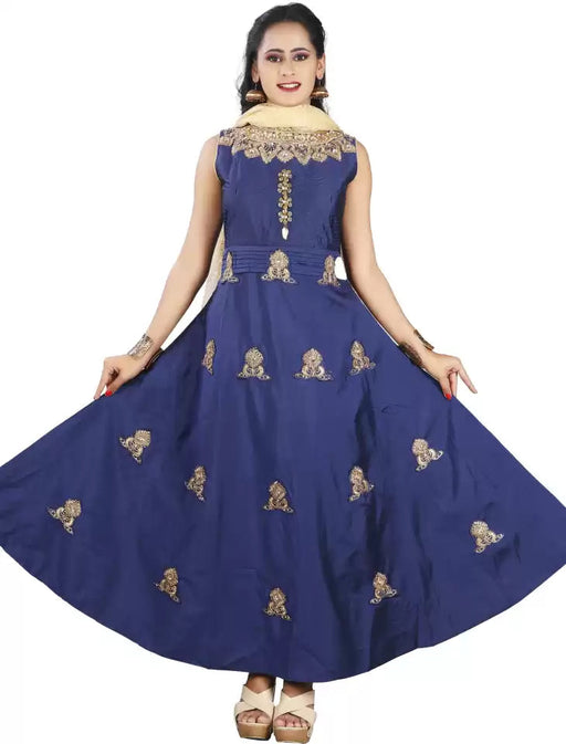ilyana Anarkali Gown (Blue) Apparel & Accessories ILYANA 