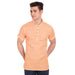 Vida Loca Orange Cotton Solid Slim Fit Half Sleeves Shirt For Men's Apparel & Accessories Accha jee online 