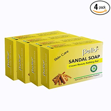 Bello Sandal Soap | Cream Beauty Bathing Bar, 100G - Pack of 4 Personal Care Bello Herbals 