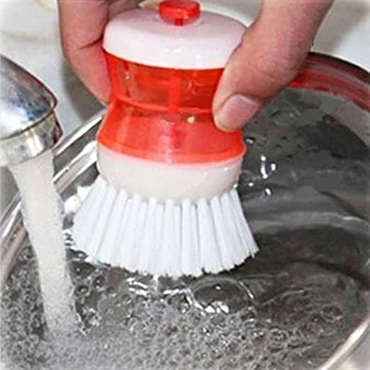 Aryshaa 2 Pcs Cleaning Brush with Soap Dispenser for Kitchen, Sink, Dish Washer (Multicolor),Set of 2 Metroz Enterprises 