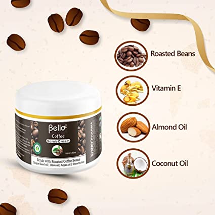 Bello Coffee Scrub Cream| 100gms | With Coffee Beans | Herbal Personal Care Bello Herbals 