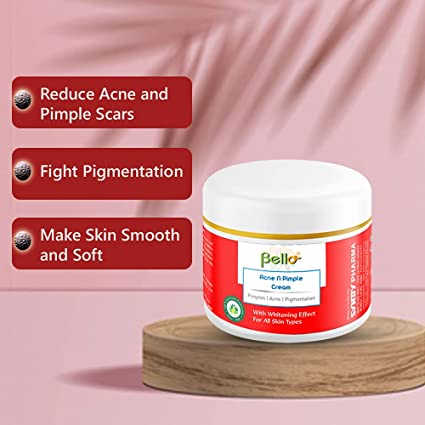 Bello Acne n Pimple Cream, 100 G Pack of 2, Herbal, Anti pigmentation, Acne Scars & Pimple Control Personal Care Bello Herbals 