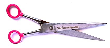 Shalimar Brand Barber Scissors, Pure Reti Scissors Professional Salon Barber Hair Cutting Hairdressing Tool Scissors Nose Hair Cutting Men Women Beard Trimming 7 Inches , ABS Laminated (Pink) Handcrafted in India scissors Shalimar 