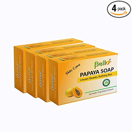 Bello Papaya Soap | Cream Beauty Bathing Bar, 100G - Pack of 4 Personal Care Bello Herbals 