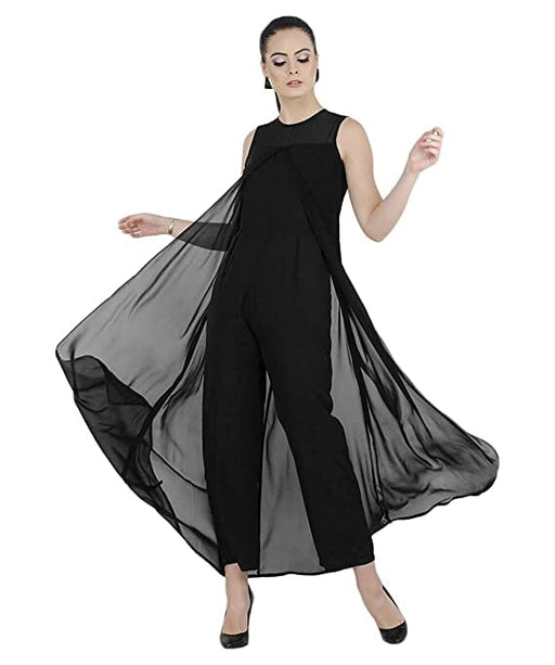Bahrupiya Clothing Women's Fusion Layered Jumpsuit Cum Maxi Dress/Sleeveless Dress for Woman Jumpsuits & Rompers Bahrupiya Clothing 