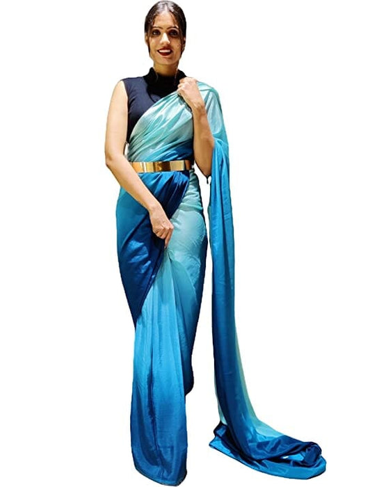 Sidhidata Women's Synthetic Ready to Wear Saree With Blouse Piece Ready to Wear Saree Sidhidata Textile 
