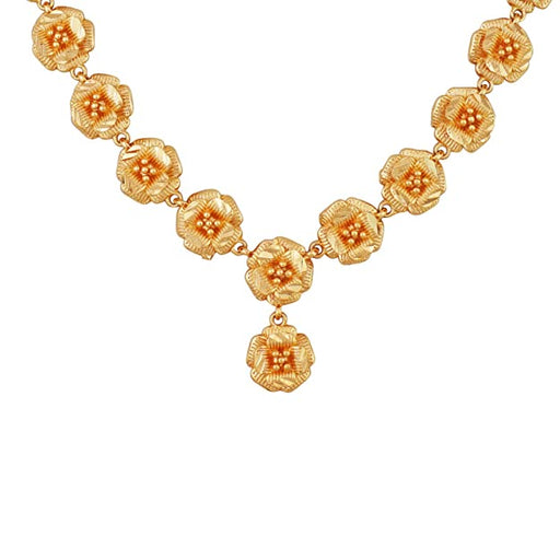 JFL - Jewellery for Less Traditional One Gram Gold Plated Flower Necklace for Women and Girls. JFL 