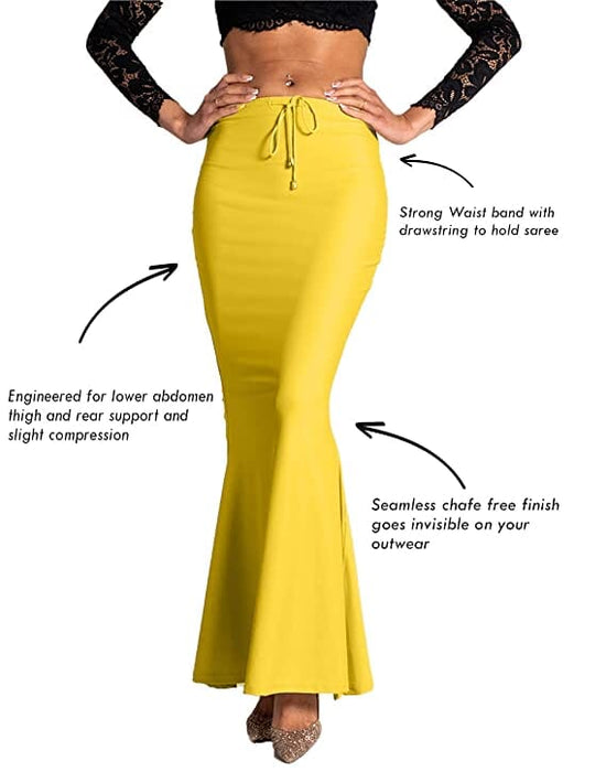 BUYONN Yellow Colour Saree Shapewear for Women Microfiber Lycra Petticoat for Women , Shaper for Saree Saree Shapewear Buyonn 