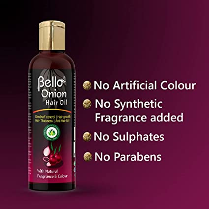 Bello Onion Hair Oil for Strong Hair, Hair fall, Controls dandruff, 200ml Personal Care Bello Herbals 