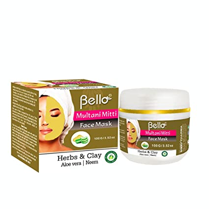 Bello Multani Mitti Face Mask 100G - Controls and regularizes oil production Personal Care Bello Herbals 