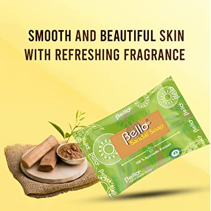 Bello Sandal Soap - Handcrafted Glycerin Based Soap - 75gm Each Pack of 3 Personal Care Bello Herbals 