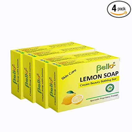 Bello Lemon Soap | Cream Beauty Bathing Bar, 100G - Pack of 4 Personal Care Bello Herbals 