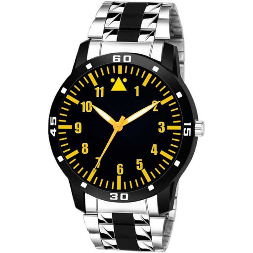 HRV Yellow, Black Dial New look SS Silver Men Watch watches Eglobe India 