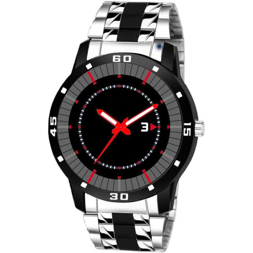 HRV Red, Black Dial New look SS Silver Men Watch watches Eglobe India 