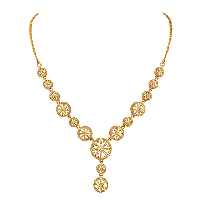 JFL - Jewellery for Less Traditional One Gram Gold Plated Beautiful Round Floral Necklace for Women & Girls. JFL 