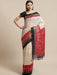 SVB SAREE Off white And Red Bhagalpuri Foil Printed saree Silk Saree SAREES SVB Sarees 