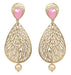 JFL - Jewellery for Less Gold Tone Polki Stone Studded with Drop Pearl Dangler Earrings for Women and Girls JFL 