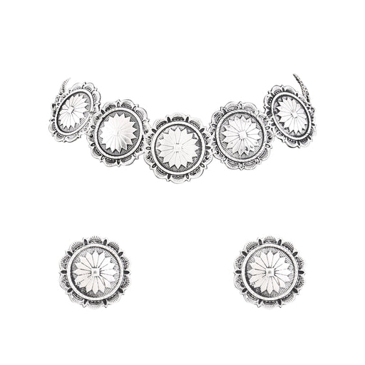 Aradhya Stylish Choker Silver Oxidised Necklace Set for Women and Girls… Artifical Jewellery Aradhya Jewellery 