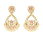JFL - Jewellery for Less Gold Plated Drop Shape Floral Stone Studded Dangler Earrings for Women and Girls JFL 