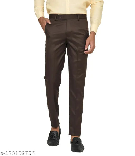 Haul Chic COFFEE Slim Fit Formal Trouser Pant For Men Apparel & Accessories Haul Chic 