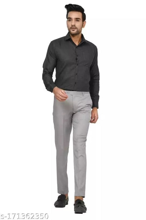 Men's Formal Trouser Pants PACK OF 3- BLACK,NAVYBLUE,GREY Apparel & Accessories Haul Chic 