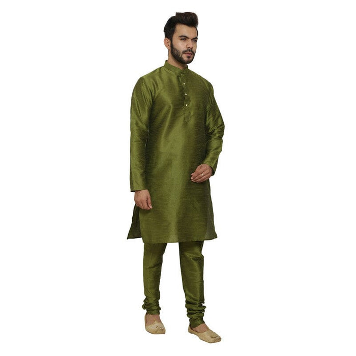 AAZ WEAR Traditional Kurta Pyjama Set for Men Ethnic Wear for Men Wedding /Pooja Occasion or Regular Use Kurta Set MEHENDI GREEN Men Indo-Western with Dhoti Pant AROSE ENTERPRISES 